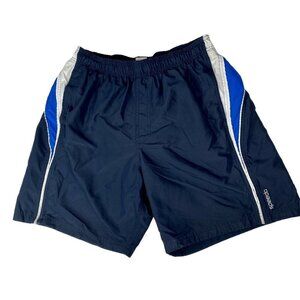 Speedo Swim Trunks Mens XL Navy Colorblock Athletic Y2K Preppy Retro Logo Sporty